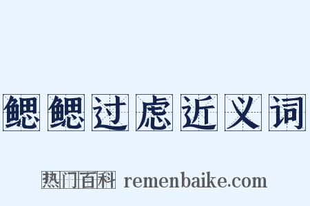 鳃鳃过虑近义词是什么意思的图片